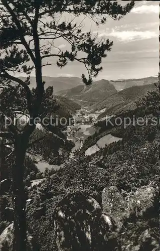 Hornberg Schwarzwald Blick vom Apfelfelsen ins Reichenbachtal Kat. Hornberg