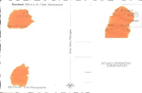 Eisenbach Schwarzwald  Kat. Eisenbach (Hochschwarzwald)