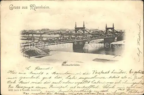 Mannheim Neckarbruecke Kat. Mannheim