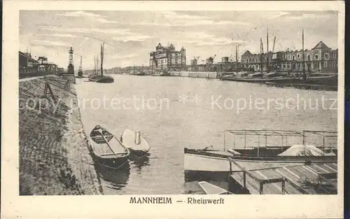 Mannheim Rheinwerft Hafen Boot Segelboote Kat. Mannheim