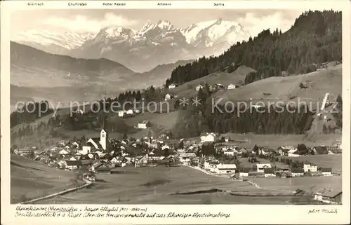 Oberstaufen Dreilaenderblick Schwizer Alpsteingebirge Kat. Oberstaufen