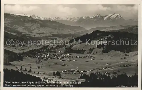 Oberstaufen Dreilaenderblick Weissachtal Vorarlberg Bahnpost Kat. Oberstaufen