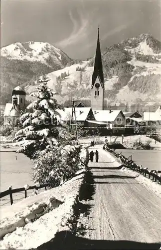 Fischen Allgaeu Nebelhorn Kirche Kat. Fischen i.Allgaeu