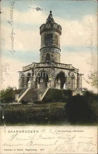 Saarbruecken Winterberg Denkmal Kat. Saarbruecken