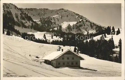 Oberstaufen Steibis Skihuette Unterlauchalpe am Hochgrat Hochfluhalpkopf Kat. Oberstaufen