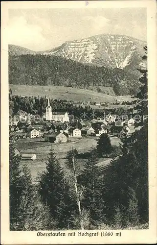 Oberstaufen Panorama mit Hochgrat Allgaeuer Alpen Kat. Oberstaufen