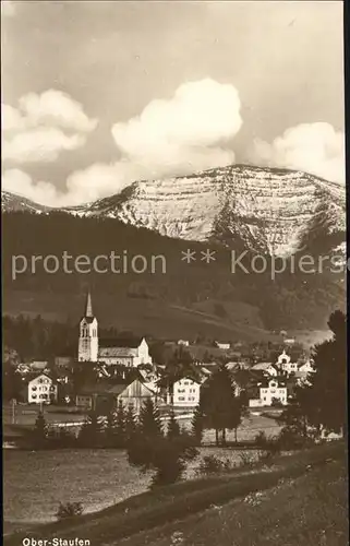 Oberstaufen Ortsansicht mit Kirche Hoehenluftkurort Hochgrat Allgaeuer Alpen Kat. Oberstaufen