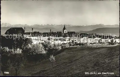 Wil SG Panorama mit Churfirsten Appenzeller Alpen Kat. Wil SG