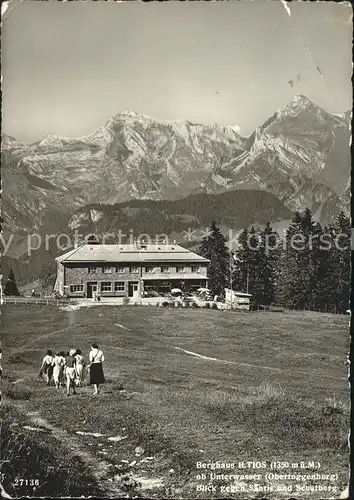 Unterwasser Toggenburg Berghaus Iltios Blick gegen Saentis und Schafberg Appenzeller Alpen Kat. Unterwasser