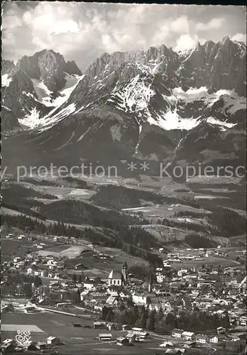 Kitzbuehel Tirol Panorama mit Wilder Kaiser Fliegeraufnahme Kat. Kitzbuehel