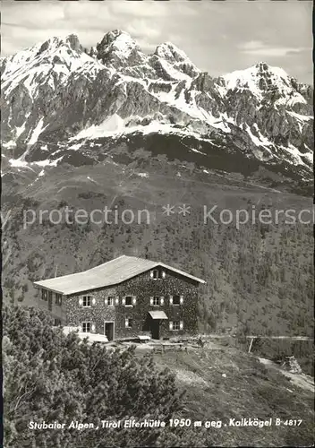 Neustift Stubaital Tirol Elferhuette gegen Kalkkoegel Berghuette Stubaier Alpen Kat. Neustift im Stubaital