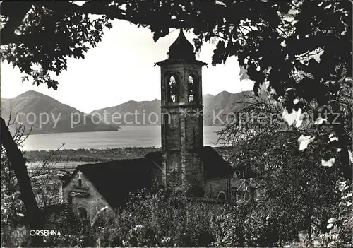 Orselina TI Kirche Blick auf Lago Maggiore / Orselina /Bz. Locarno