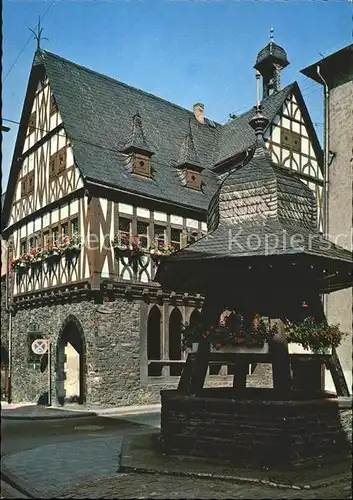 Lahnstein Altes Rathaus mit Weinbrunnen Fachwerkhaus Kat. Lahnstein