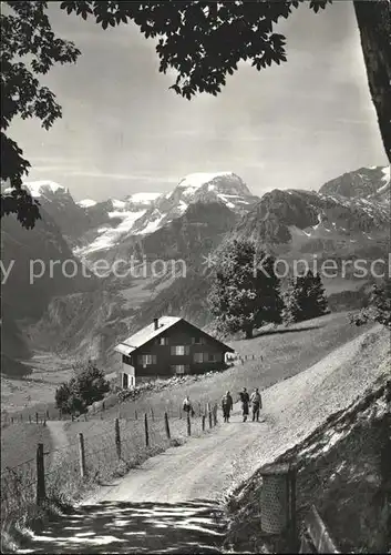 Braunwald GL Panorama Blick gegen Toedi Glarner Alpen Kat. Braunwald