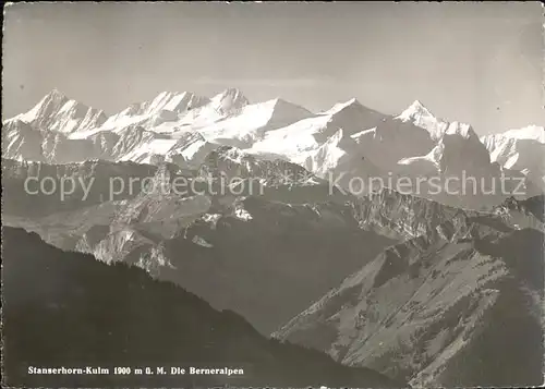 Stans Nidwalden Stanserhorn Kulm Berner Alpen Gebirgspanorama Kat. Stans