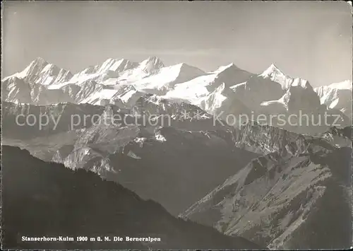 Stans Nidwalden Stanserhorn Kulm Berner Alpen Gebirgspanorama Kat. Stans