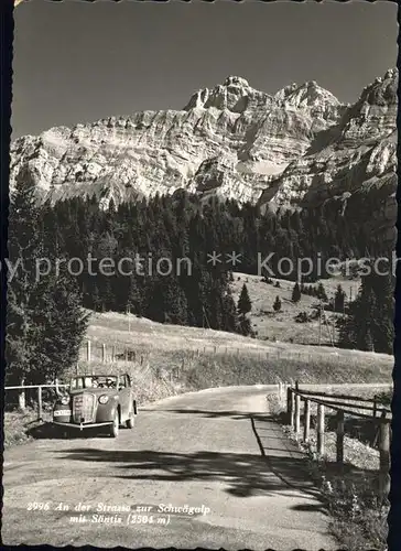 Schwaegalp Strasse zur Schwaegalp mit Saentis Appenzeller Alpen Kat. Schwaegalp