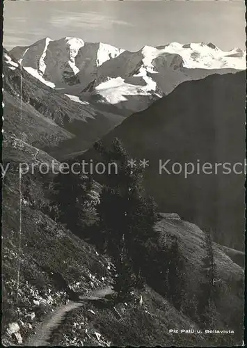 Piz Palue und Bellavista Bergwanderweg Gebirgspanorama Berninagruppe Kat. Piz Palue