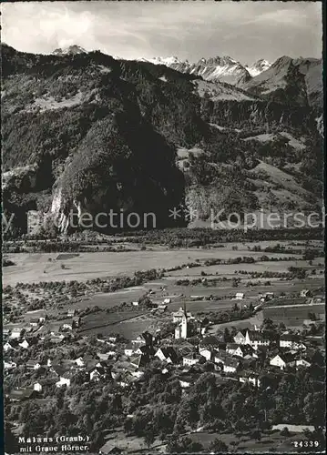 Malans GR Panorama mit Graue Hoerner / Malans /Bz. Landquart