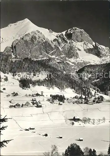 Wildhaus SG Panorama Wintersportplatz mit Schafberg Appenzeller Alpen Kat. Wildhaus Lisighaus