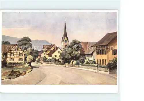 Wuelflingen Winterthur Dorfpartie Kuenstlerkarte nach oelgemaelde F. Stahel Kat. Winterthur
