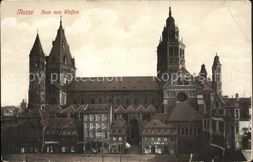 Mainz Rhein Dom von Westen / Mainz Rhein /Mainz Stadtkreis