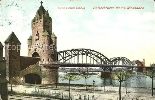 Mainz Rhein Kaiserbruecke  / Mainz Rhein /Mainz Stadtkreis