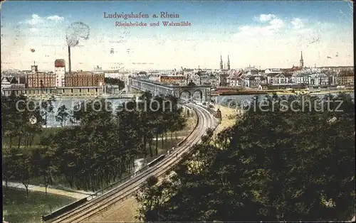 Ludwigshafen Rhein Rheinbruecke Walzmuehle Kat. Ludwigshafen am Rhein