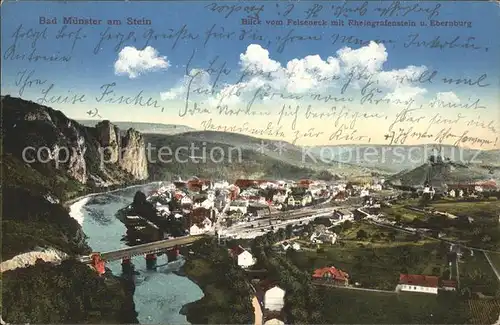 Bad Muenster Stein Ebernburg Blick vom Felseneck Rheingrafenstein Ebernburg / Bad Muenster am Stein-Ebernburg /Bad Kreuznach LKR