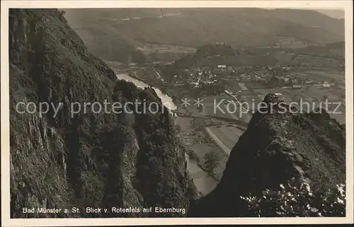 Bad Muenster Stein Ebernburg Blick v. Rotenfels auf Ebernburg / Bad Muenster am Stein-Ebernburg /Bad Kreuznach LKR