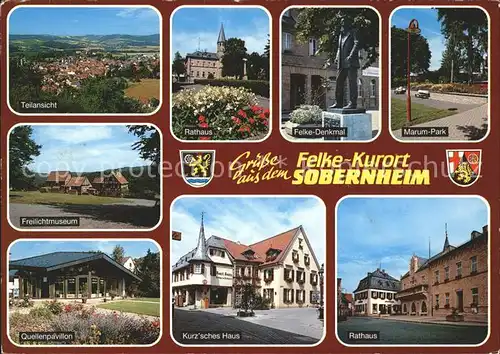 Bad Sobernheim Rathaus Kurz sches Haus Marum Park Felke Denkmal Quellenpavillon Kat. Bad Sobernheim