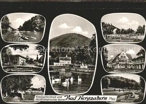 Bad Bergzabern Schwanenteich Kleingolfplatz Rathaus Marktplatz Landratsamt Kat. Bad Bergzabern