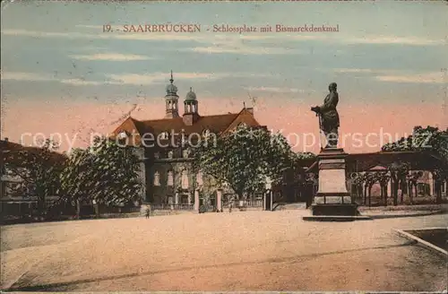Saarbruecken Schlossplatz Bismarckdenkmal Kat. Saarbruecken