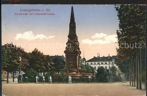 Ludwigshafen Rhein Marktplatz Luitpoldbrunnen Kat. Ludwigshafen am Rhein