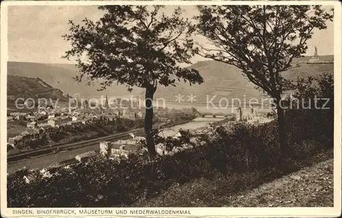 Bingen Rhein Bingerbrueck Maeuseturm Niederwalddenkmal Kat. Bingen am Rhein