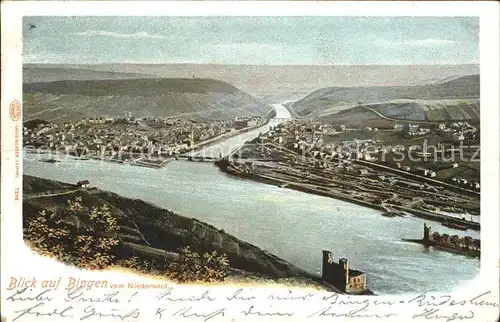 Bingen Rhein Blick vom Niederwald Kat. Bingen am Rhein