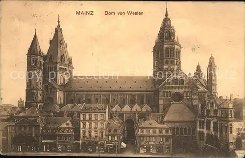 Mainz Rhein Dom v. Westen / Mainz Rhein /Mainz Stadtkreis