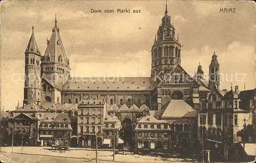 Mainz Rhein Dom vom Markt aus / Mainz Rhein /Mainz Stadtkreis