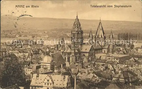 Mainz Rhein vom Stephansturm / Mainz Rhein /Mainz Stadtkreis