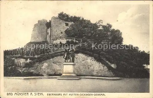 Bad Muenster Stein Ebernburg Ebernburg mit Hutten-Sickingen-Denkmal / Bad Muenster am Stein-Ebernburg /Bad Kreuznach LKR