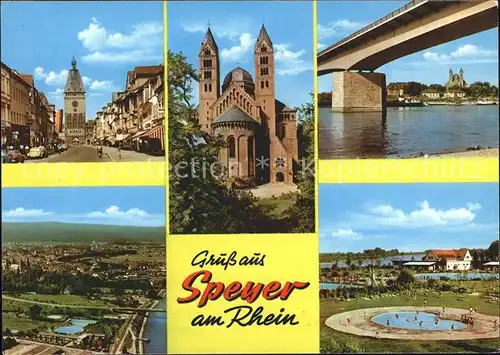 Speyer Rhein Bruecke Dom Schwimmbad Kat. Speyer