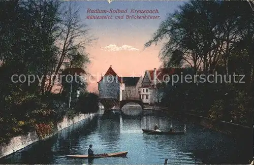 Bad Kreuznach Muehlenteich Brueckehaeuser Kat. Bad Kreuznach