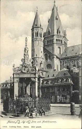 Mainz Rhein Dom und Marktbrunnen / Mainz Rhein /Mainz Stadtkreis