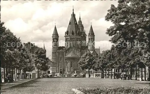 Mainz Rhein Partie am Fischtorbrunnen Blick zum Dom / Mainz Rhein /Mainz Stadtkreis