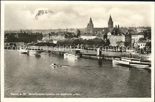 Mainz Rhein Dampfer Abfahrtstellen Stadthalle Dom / Mainz Rhein /Mainz Stadtkreis