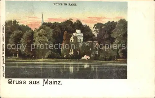 Mainz Rhein Ruine im Park / Mainz Rhein /Mainz Stadtkreis
