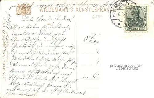 Mainz Rhein Holzturm Wiedemann Kuenstlerkarte No. 1880 A / Mainz Rhein /Mainz Stadtkreis
