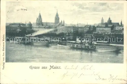 Mainz Rhein Rheinansicht Dampfer Dom / Mainz Rhein /Mainz Stadtkreis