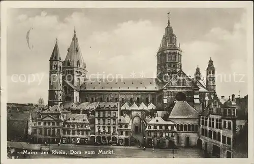 Mainz Rhein Dom vom Markt / Mainz Rhein /Mainz Stadtkreis