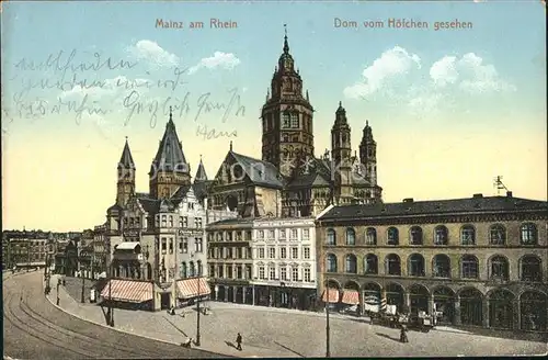 Mainz Rhein Dom vom Hoefchen gesehen / Mainz Rhein /Mainz Stadtkreis
